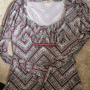 Roberto Cavalli Patterned Long Sleeve Women's Top SIZE 16